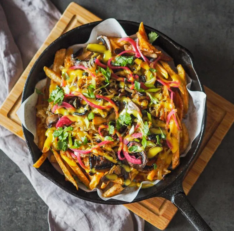 Frytki z owocami i serami