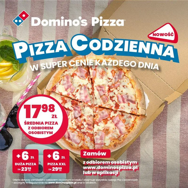 Rozmiary pizzy Domino's
